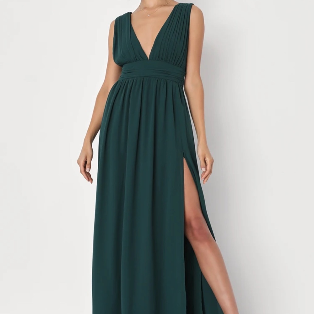 Lulus heavenly hues forest green maxi dress
